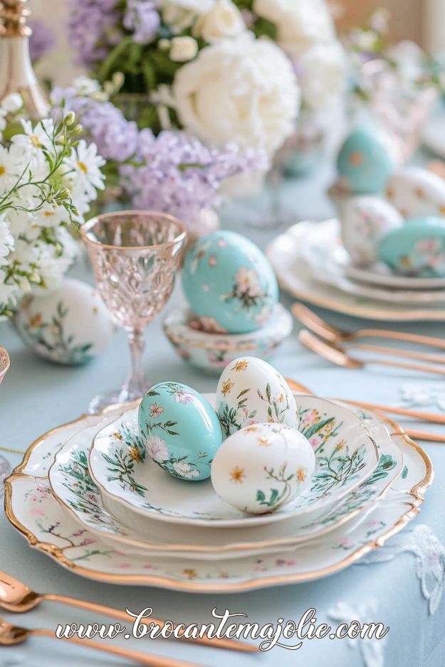 pastel easter table settings