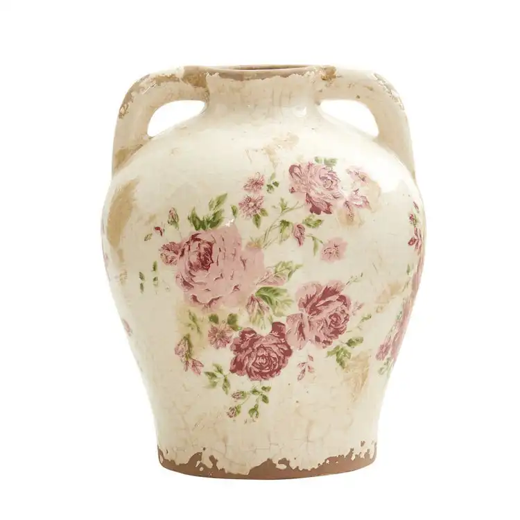 Gracie Oaks Escarleth 8 Tuscan Ceramic Floral Print Table Vase & Reviews | Wayfair