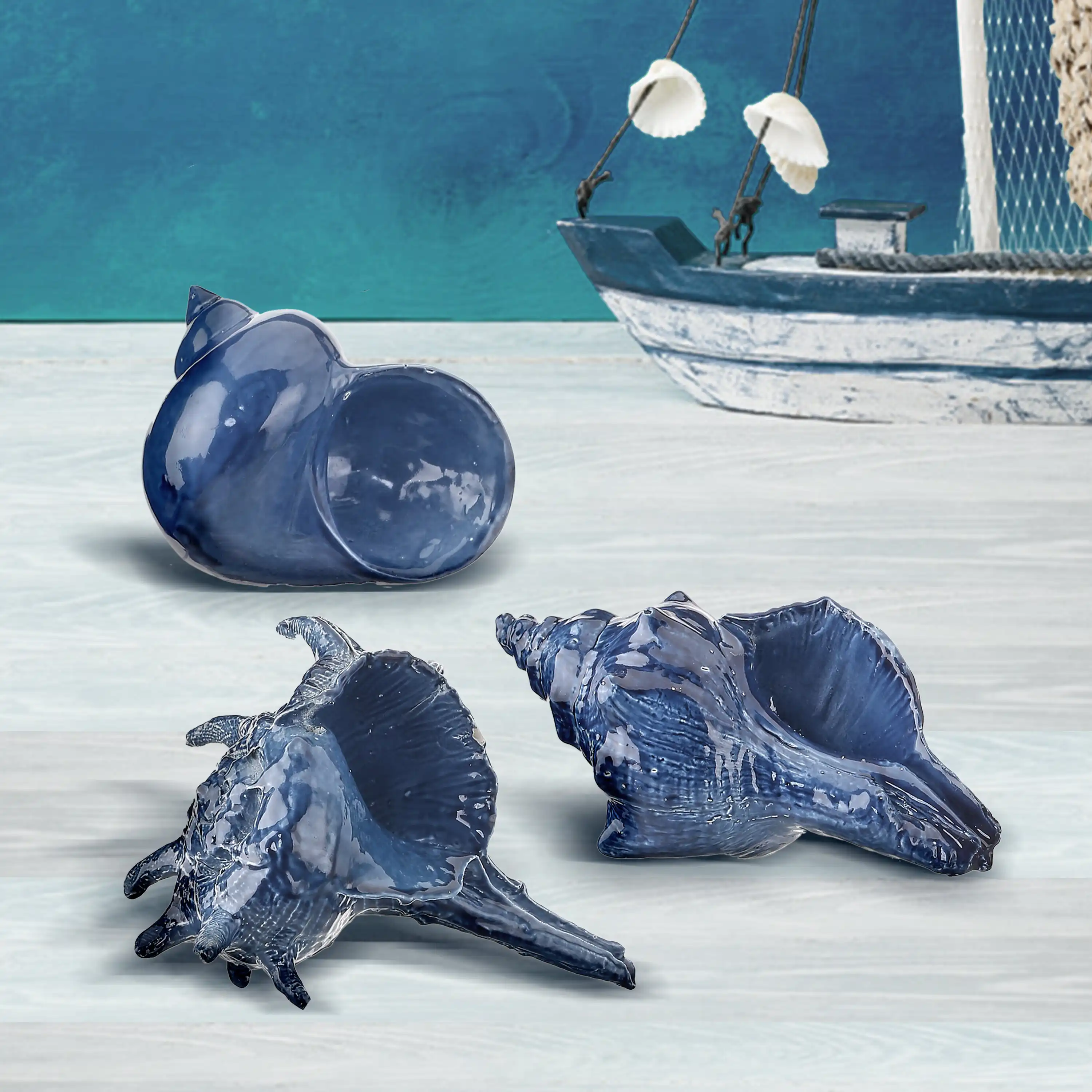 Dovecove 3 Piece Resin 'Ceramic' Shell Figurine Set & Reviews | Wayfair