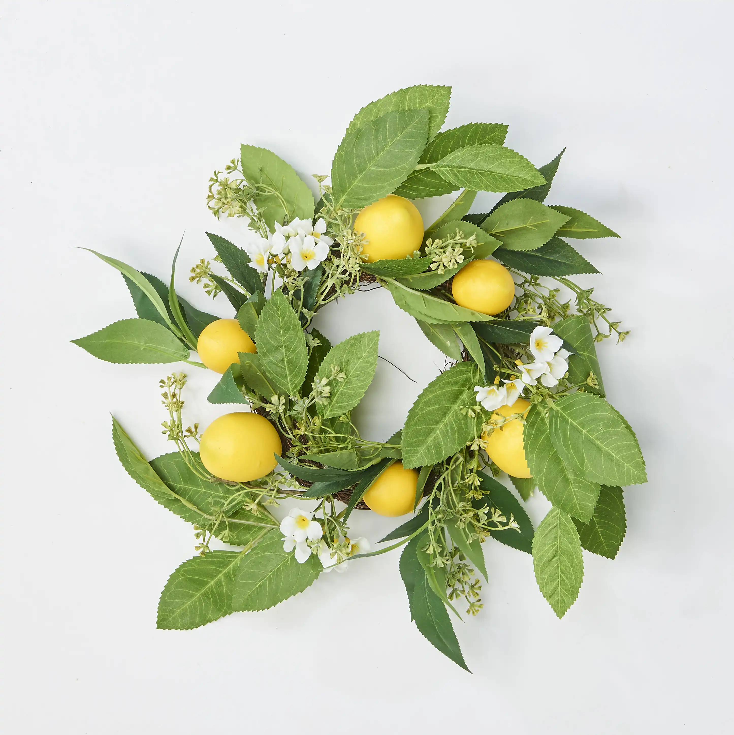 Primrue Lemon, Green Leaves & Flowers Wreath & Reviews | Wayfair