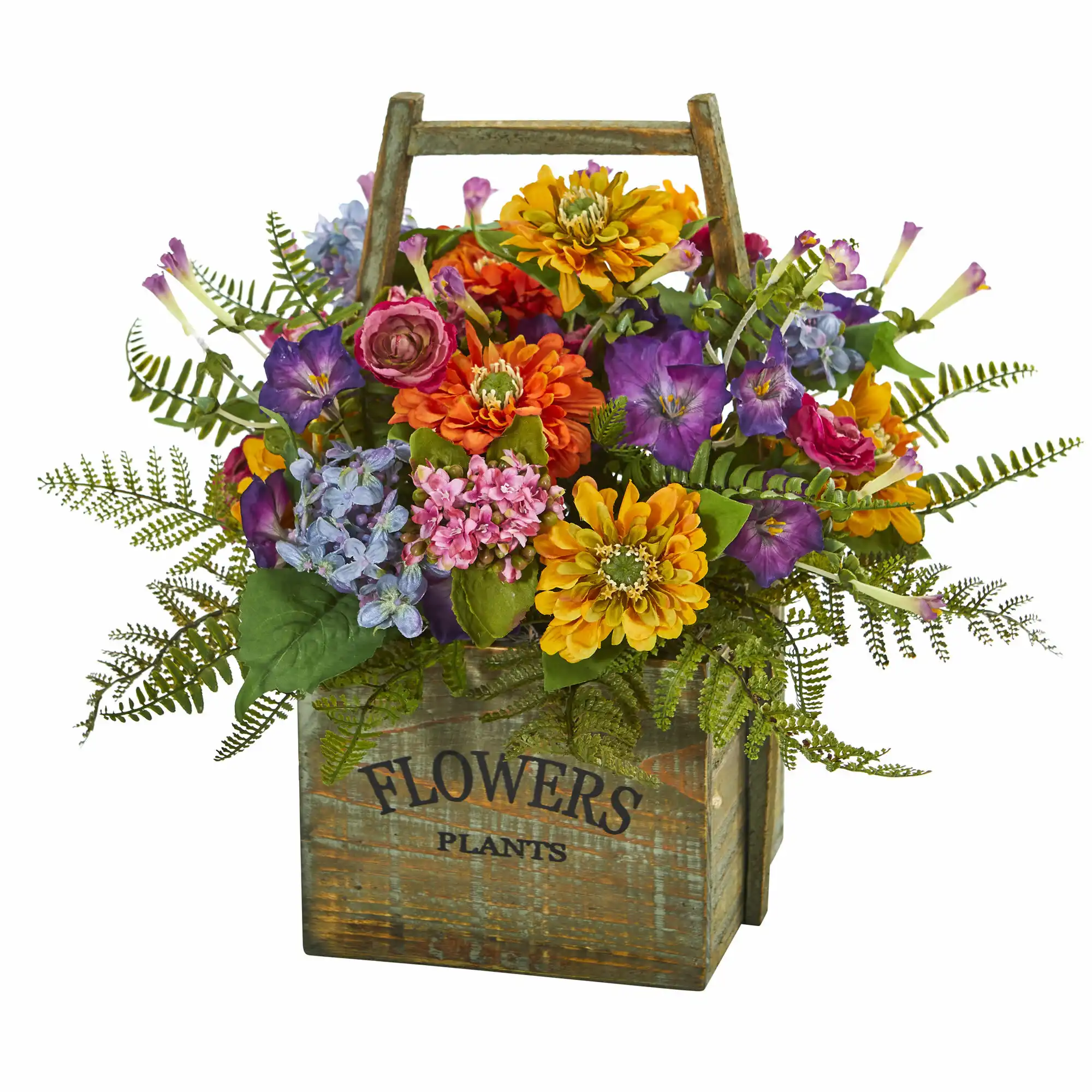 Gracie Oaks Mixed Floral Arrangement in Basket & Reviews | Wayfair