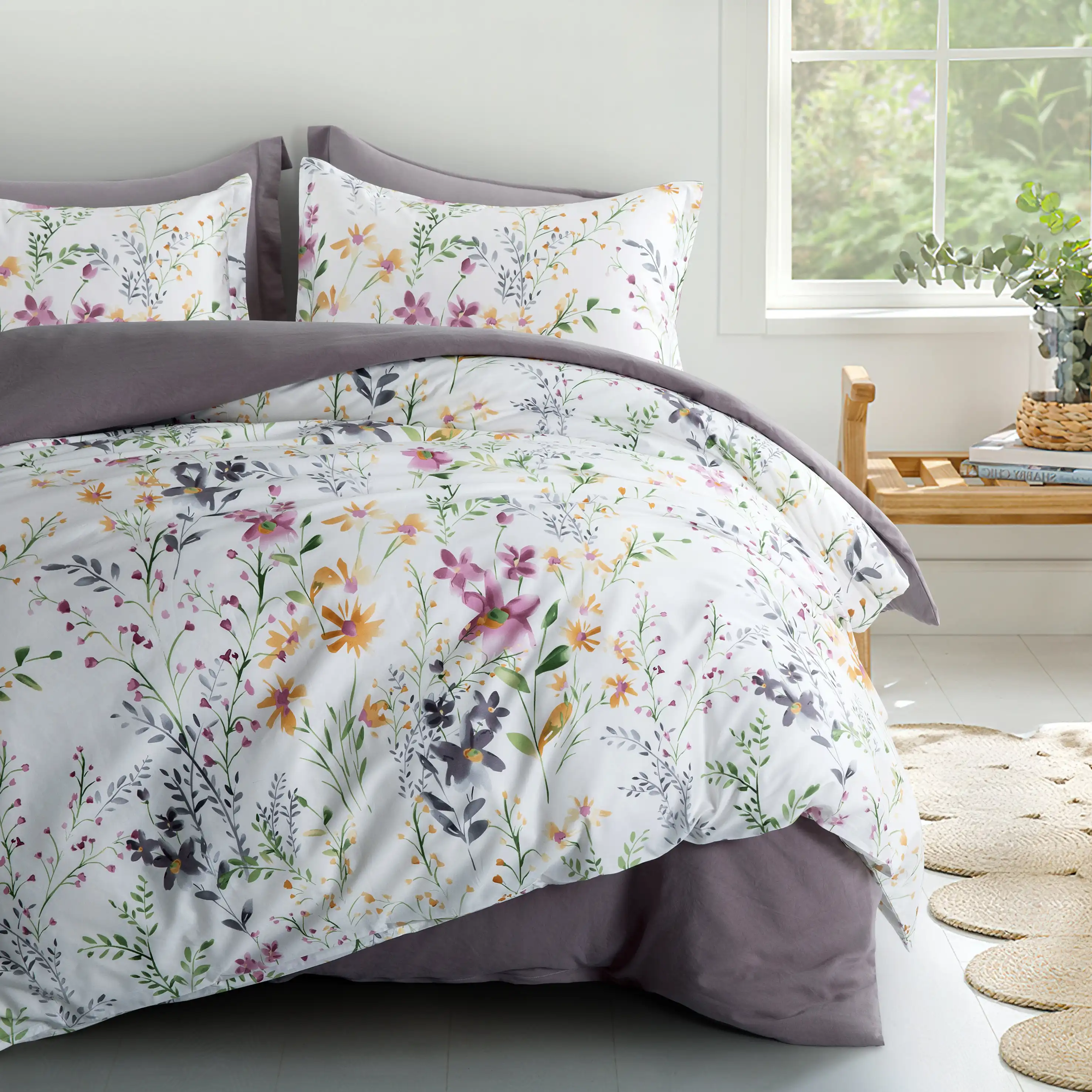 Sweety Pie Inc Watercolor Windflower Painted Duvet Cover Set & Reviews | Wayfair