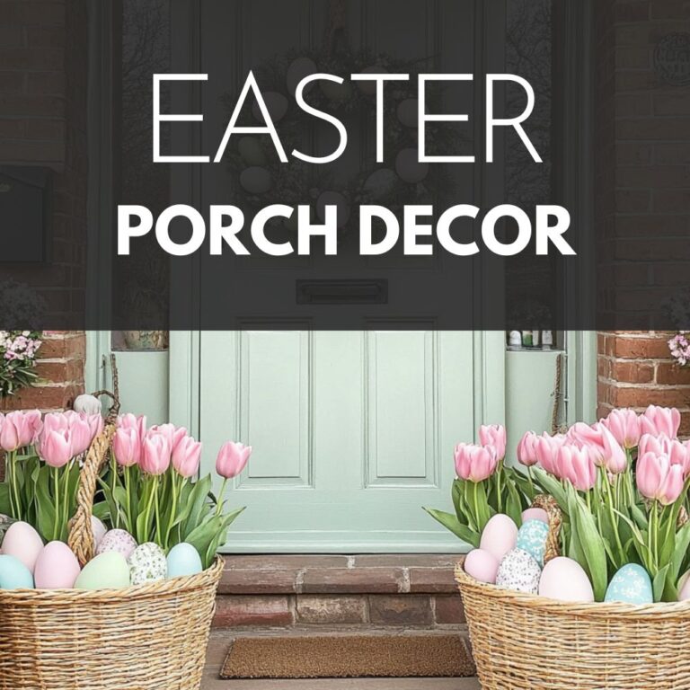 easter porch decor vignette