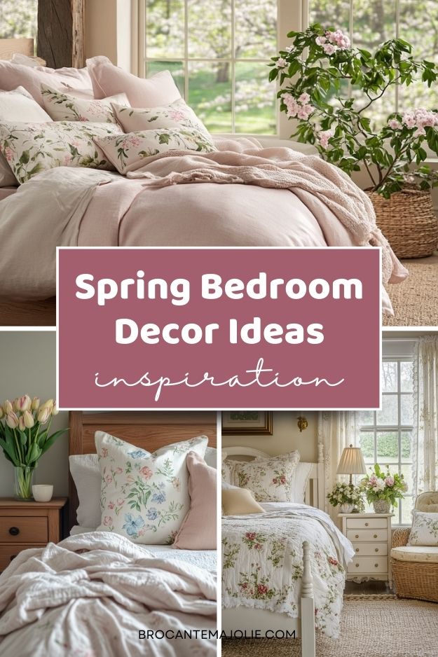spring bedroom decor ideas pin