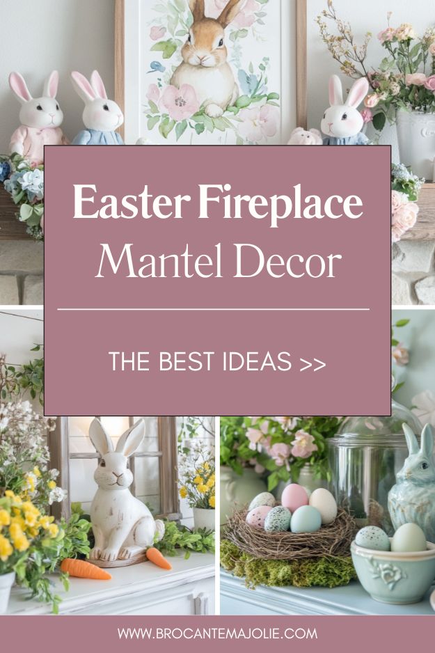 easter fireplace mantel decor pin