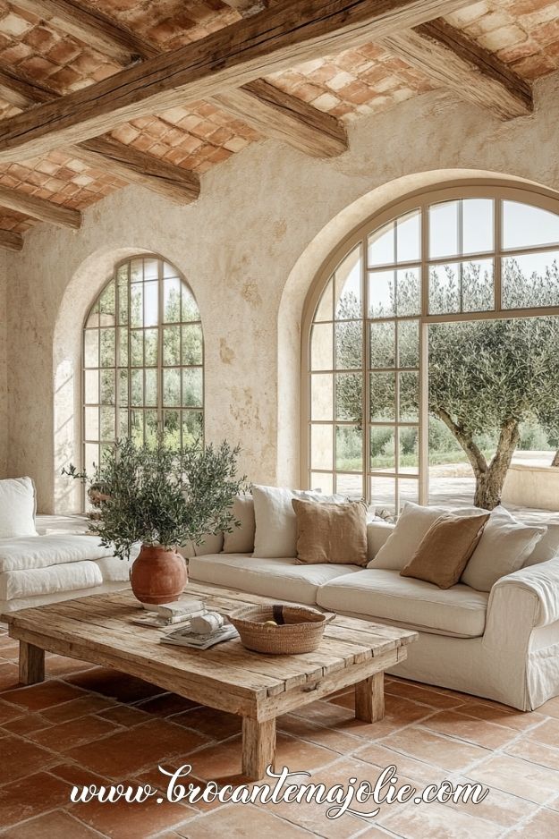 Mediterranean aesthetic living room