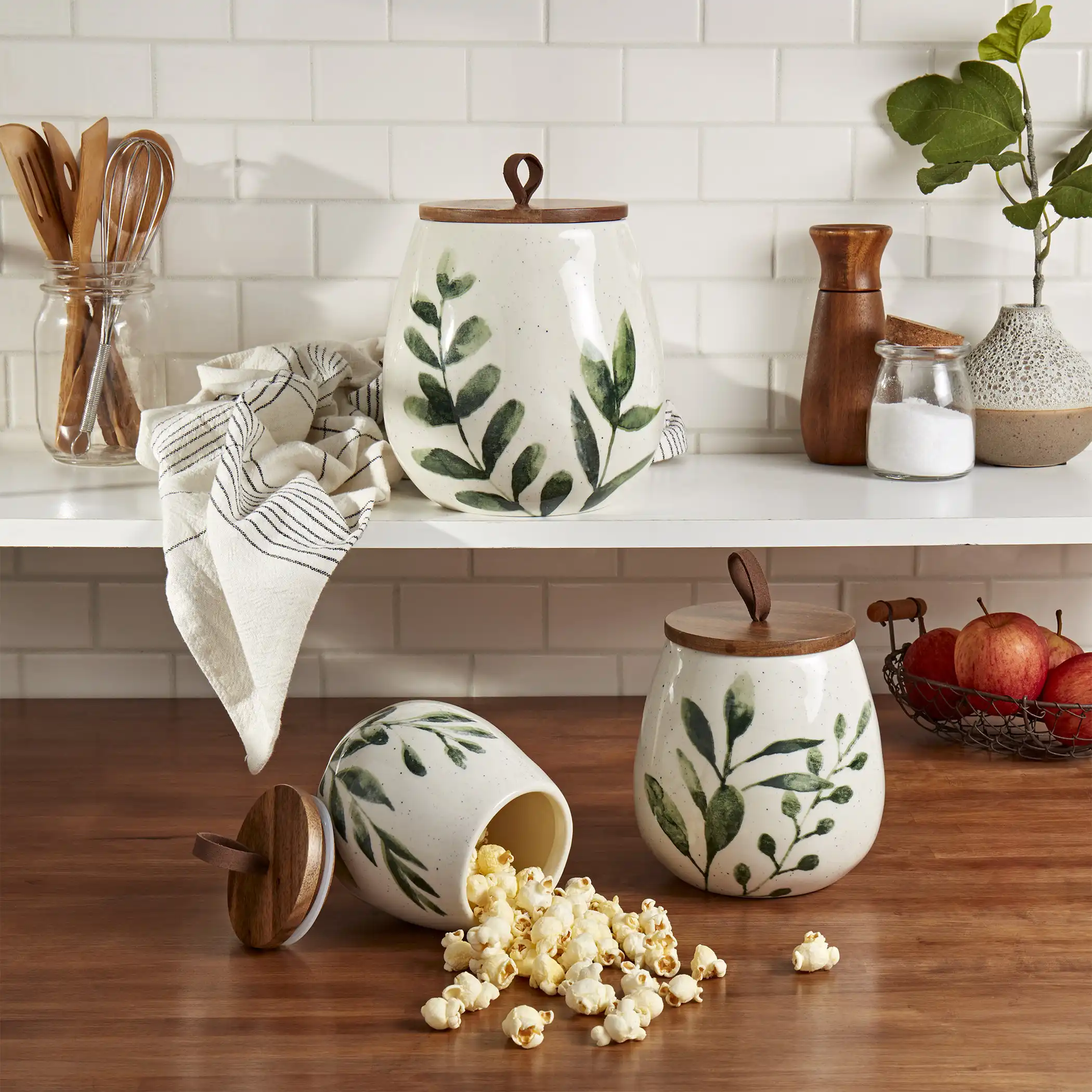 Tabletops Gallery On the Counter Tabletops Gallery 3 piece Canister Set Greenleaf & Reviews | Wayfair