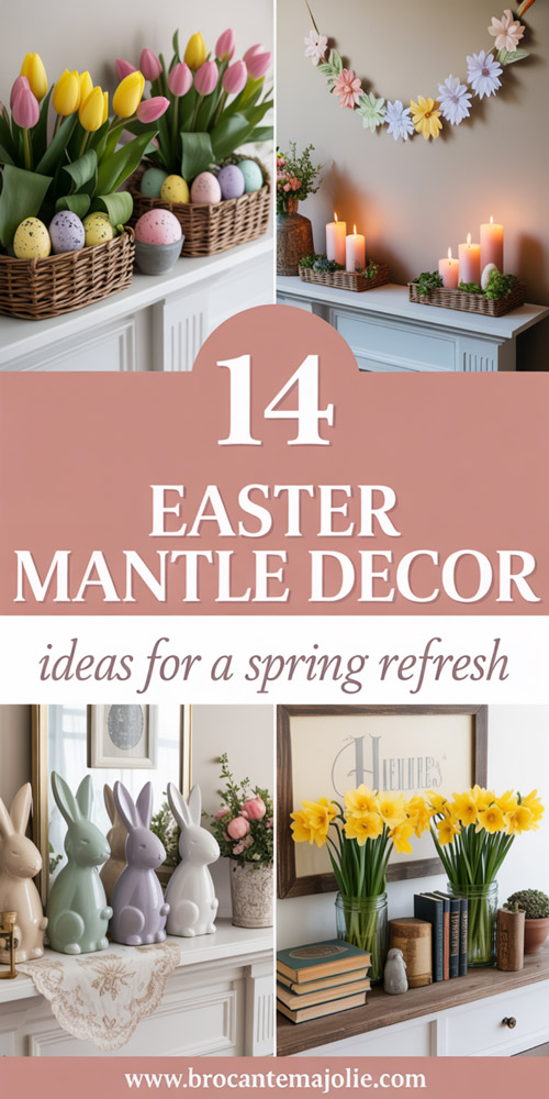 easter mantel decor pinterest pin