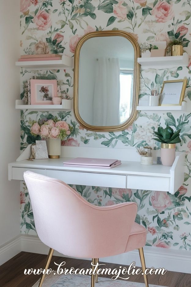 small feminine office space