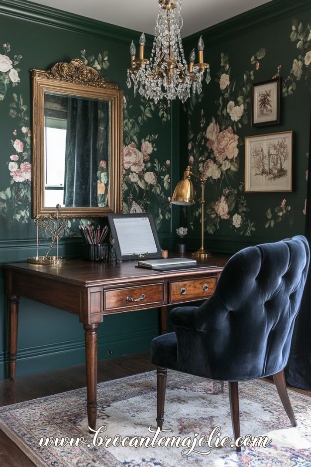 moody feminine home office