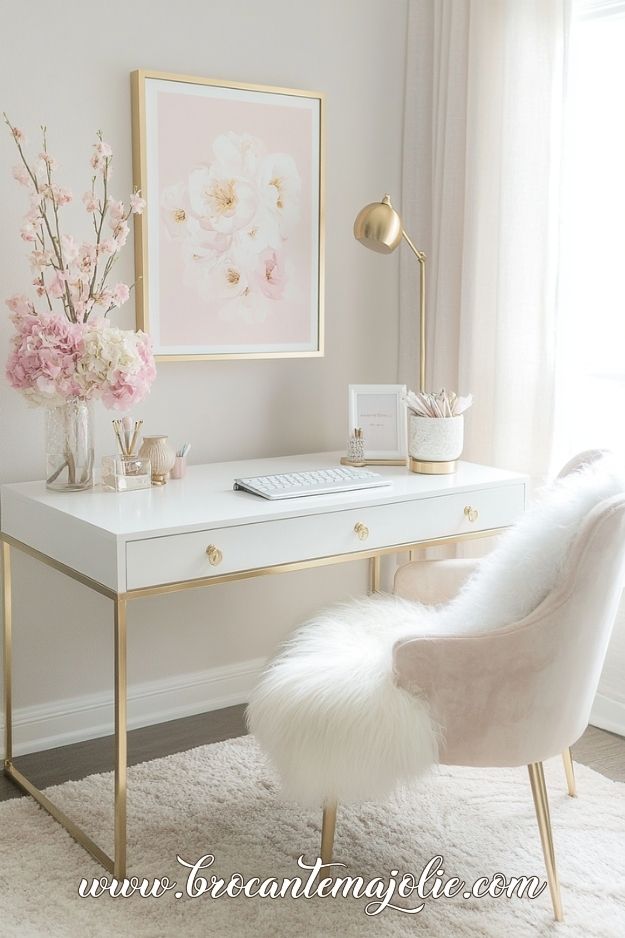 cozy feminine office