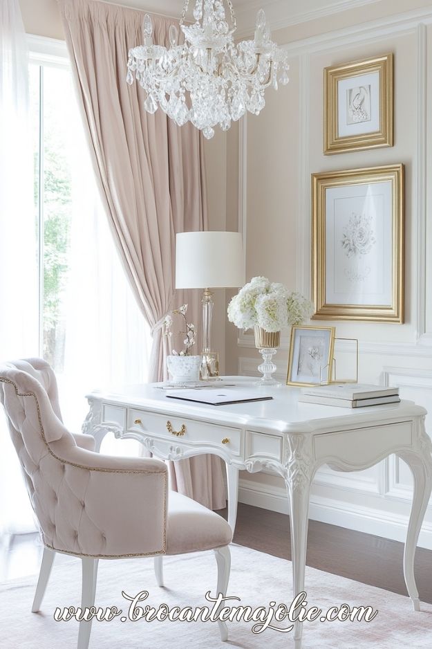 feminine home office classy chic