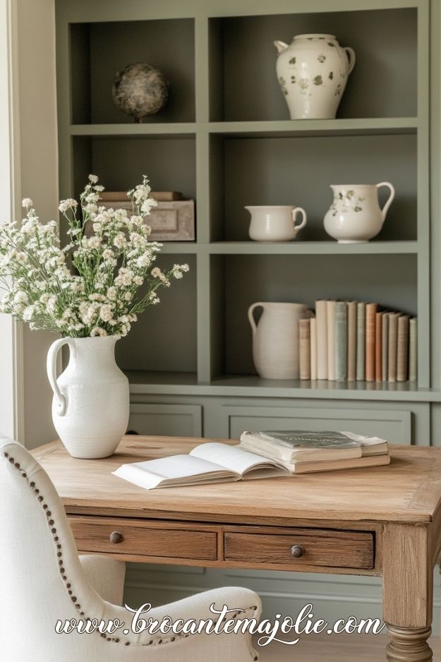 feminine farmhouse office
