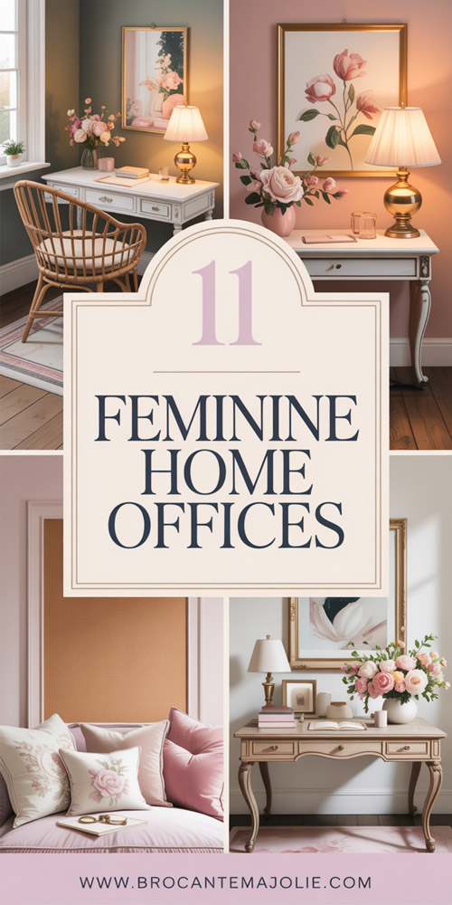 feminine home offices pinterest pin