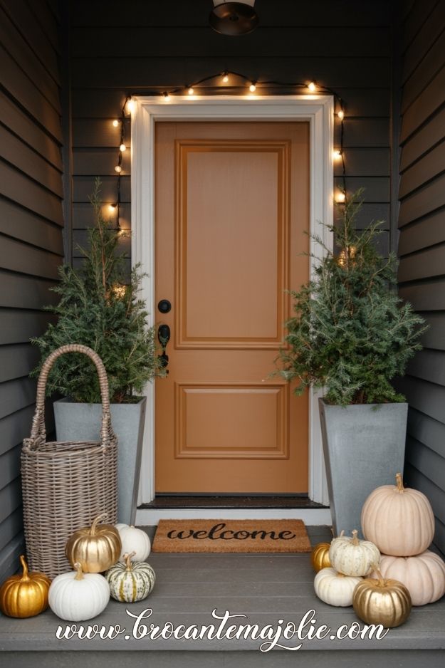 small fall front porch decor