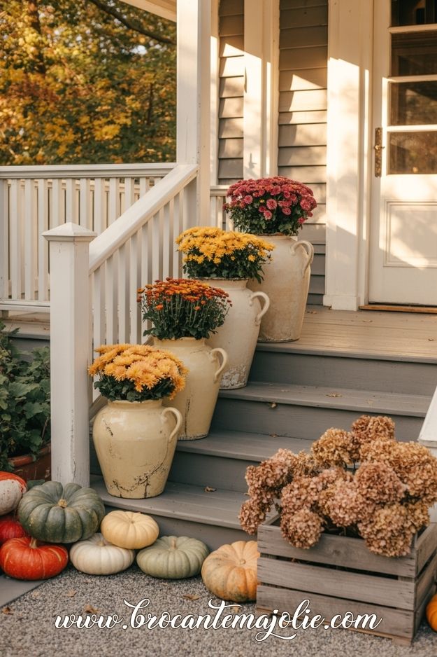 vintage fall decor front porch