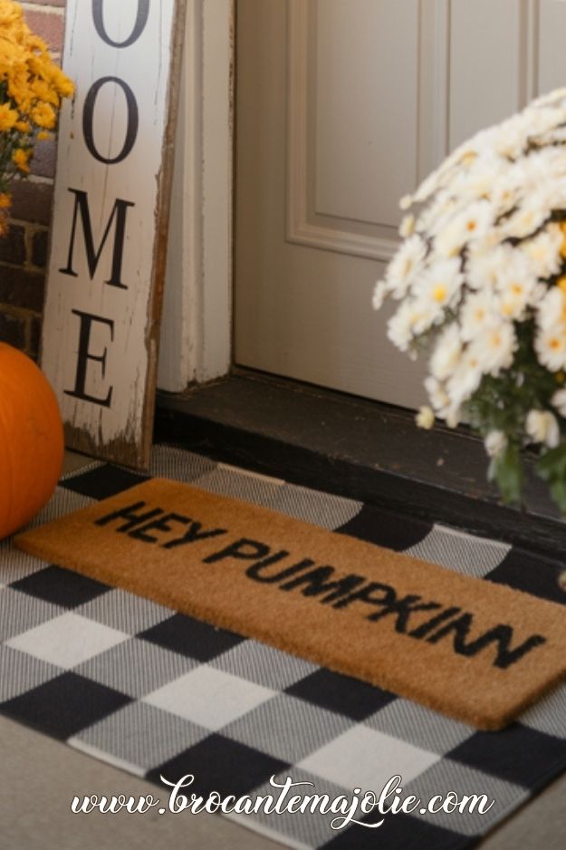 layered doormat for fall