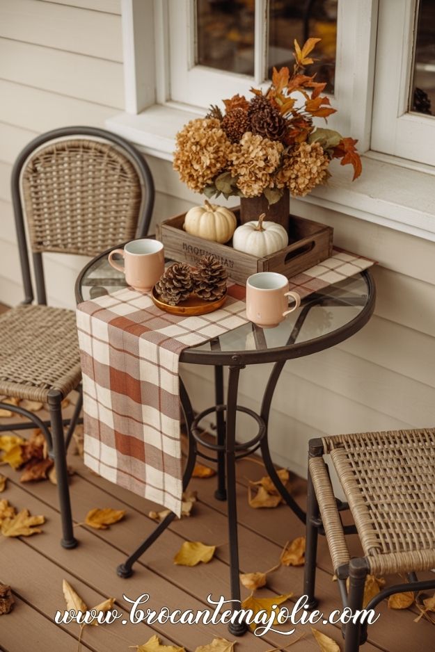 fall bistro table decor