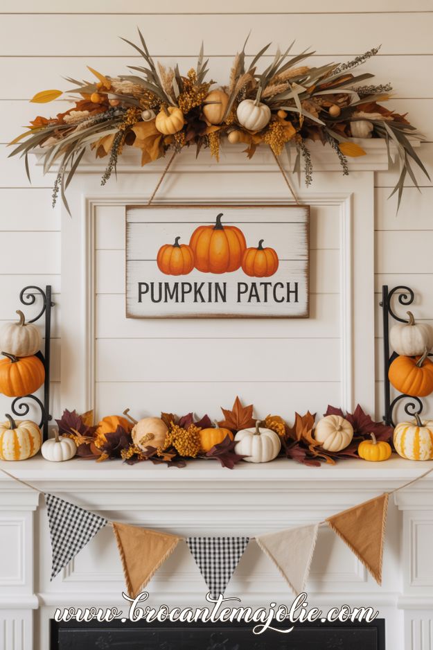 fall decorations mantle