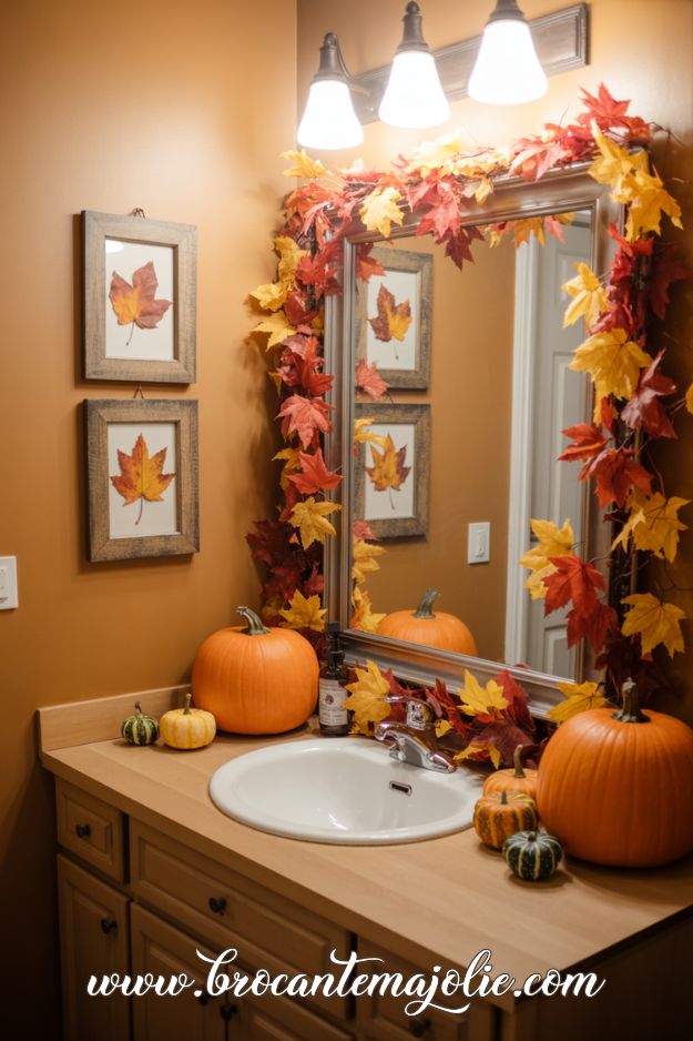 fall bathroom decor