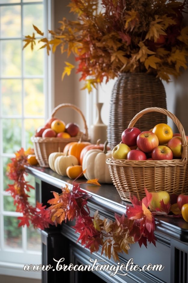 fall decorations mantel