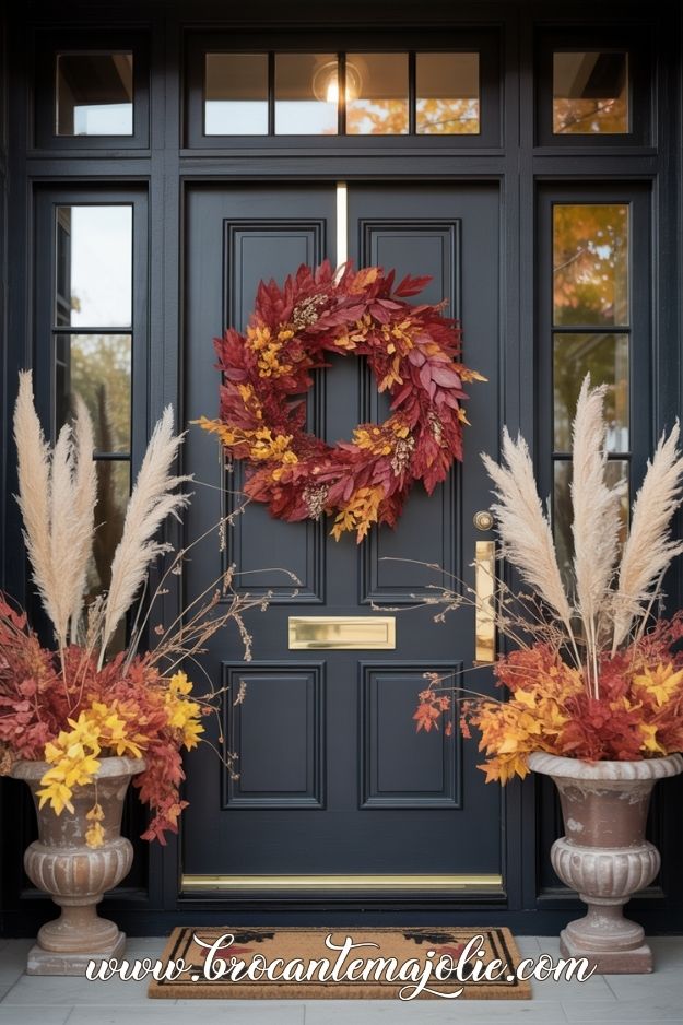 fall vignette front porch
