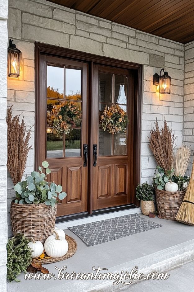 farmhouse fall front porch decor