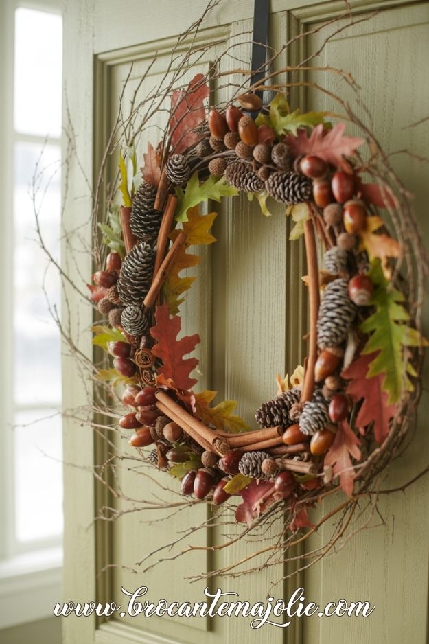 pinecone fall wreath