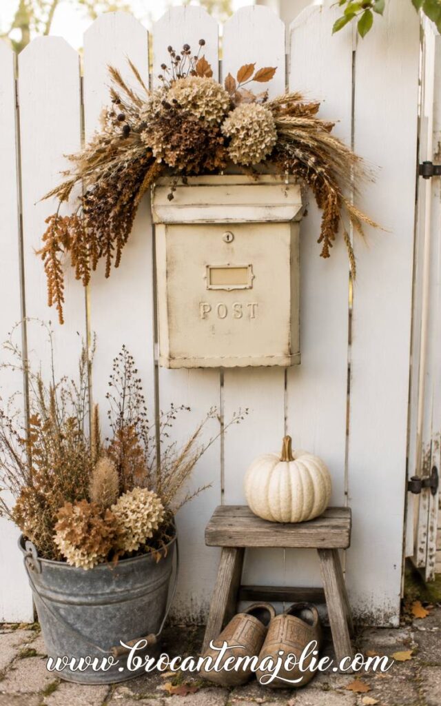 rustic fall mailbox decorating ideas