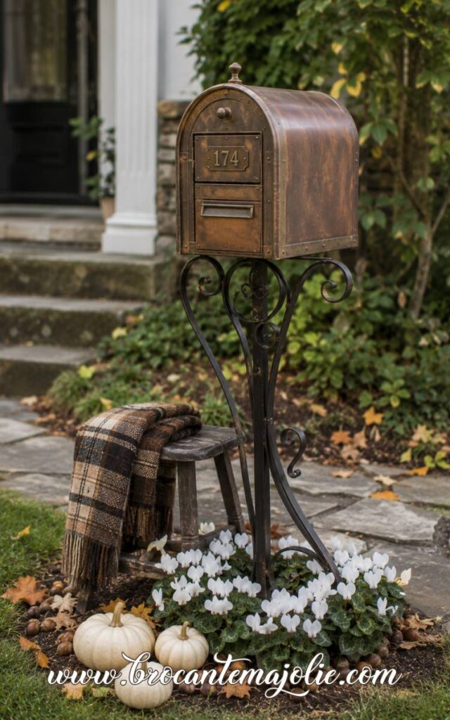 vintage mailbox decor for fall