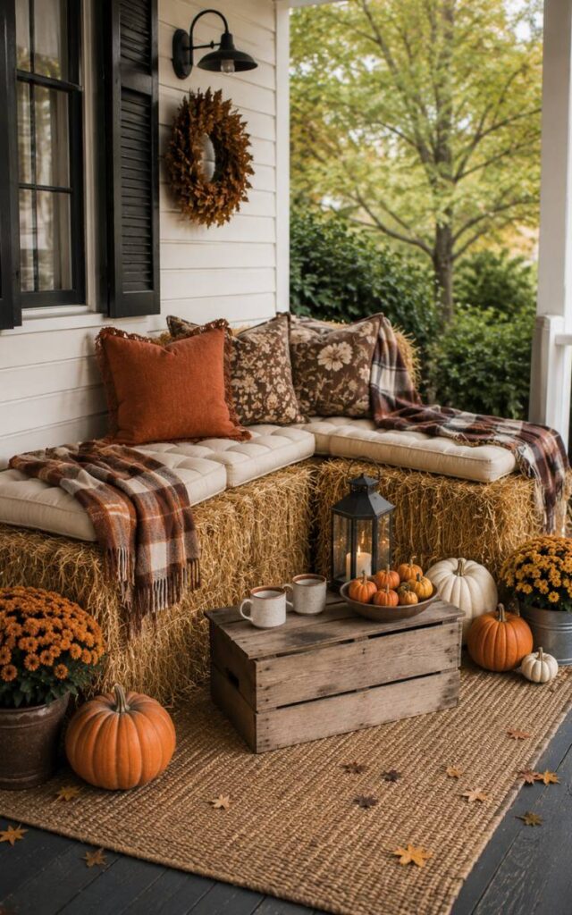 hay bale display for fall