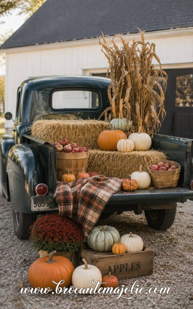 truck fall hay bale ideas