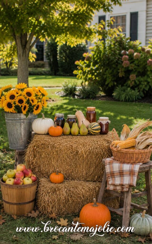 fall hay bale display
