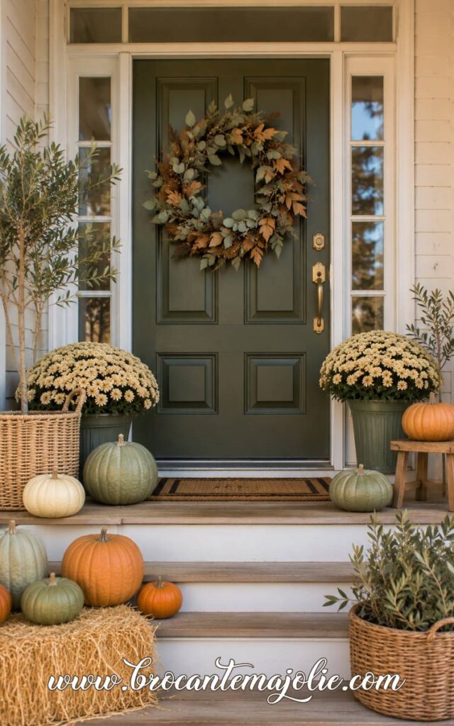 green front step decor ideas