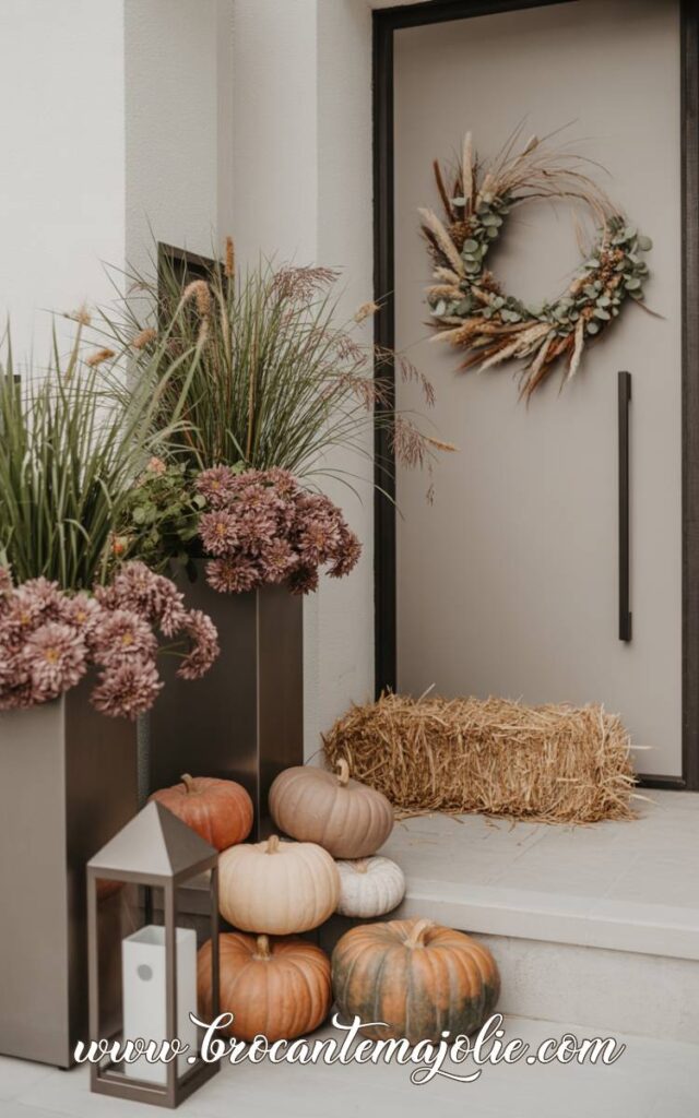 simple front step decor for fall