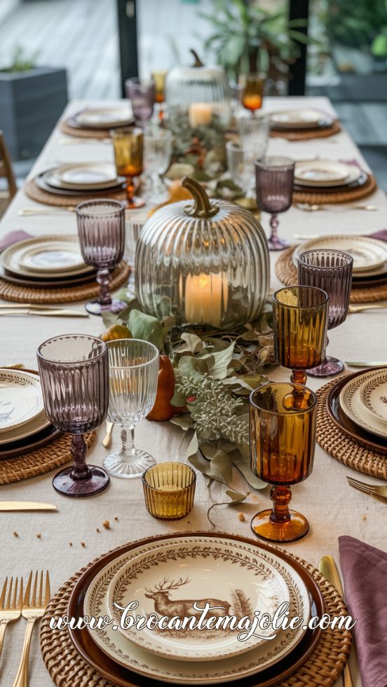 thanksgiving decorations table settings vintage