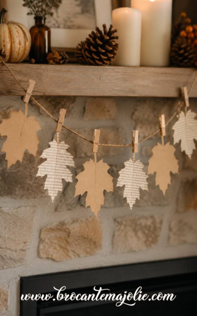 paper leaves garland diy