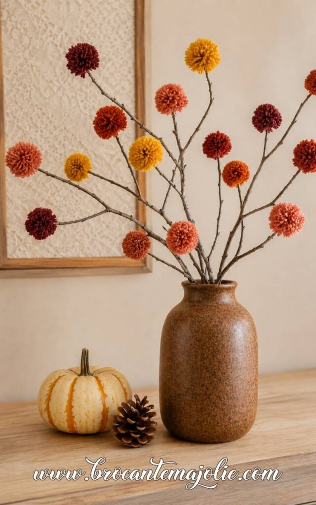fall pom pom diy on a budget