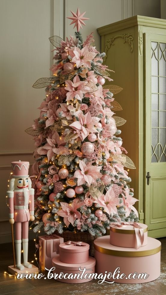 pink and gold christmas decor