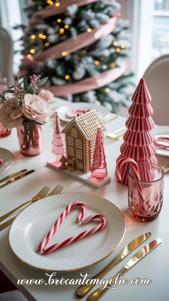 pink and gold christmas decor ideas