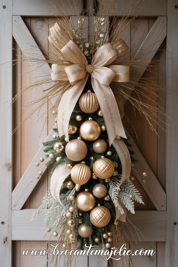 elegant white and gold christmas wreath