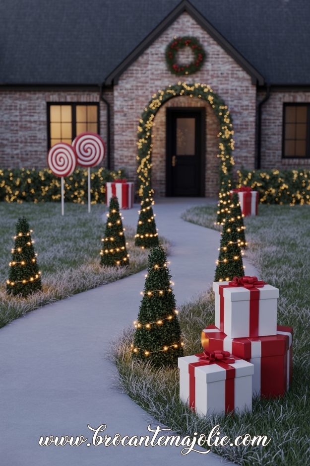 outdoor tree with christmas lights