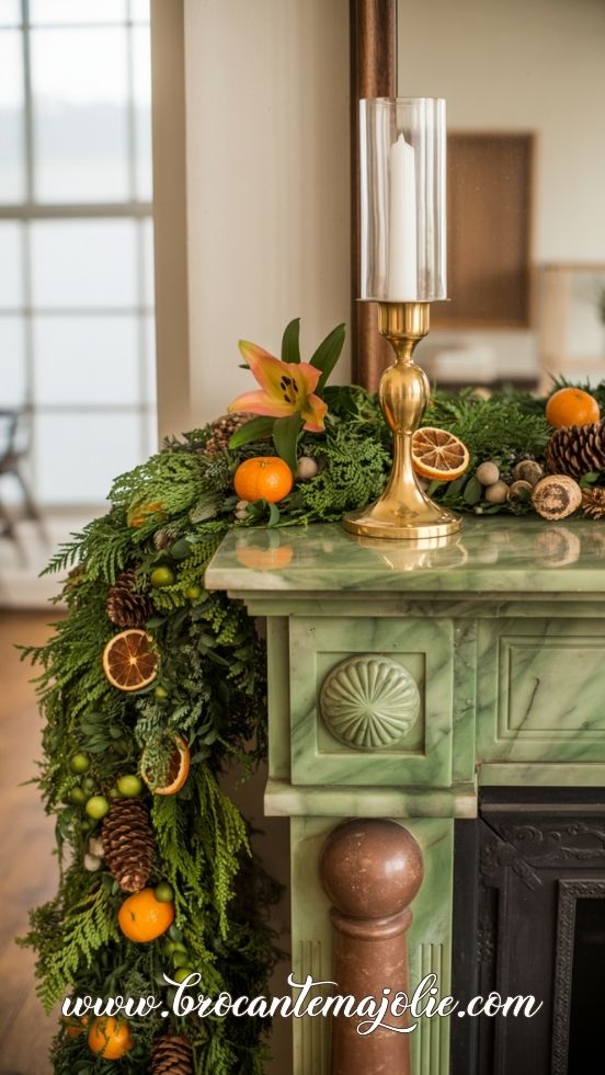 orange and green christmas decor