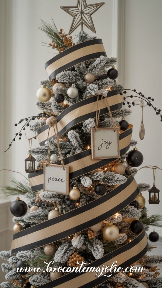 black and white christmas decor