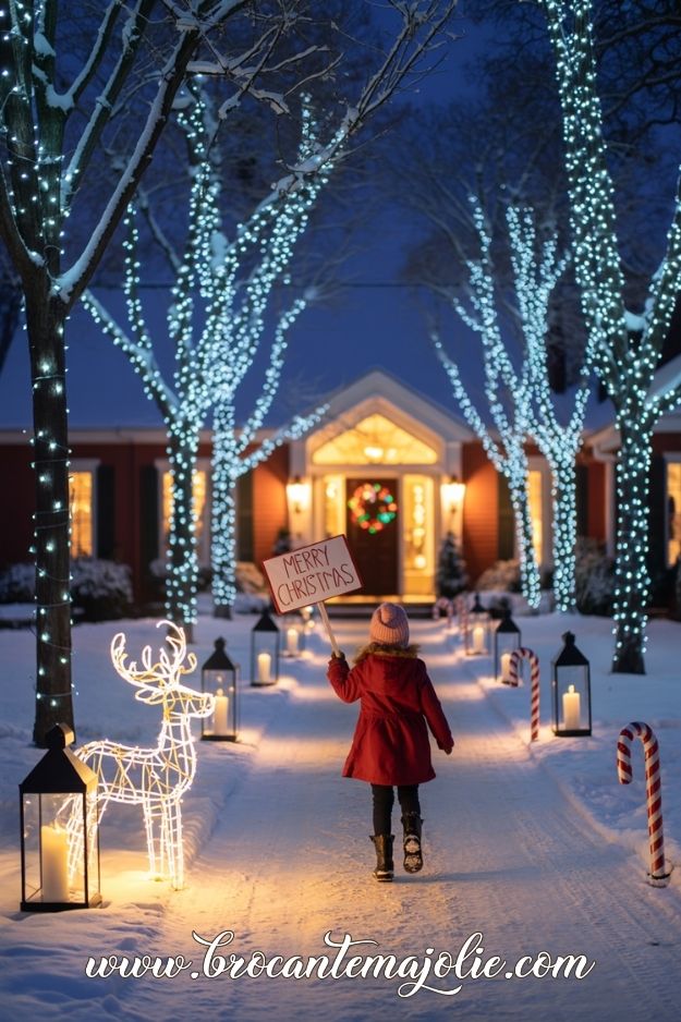 christmas candy cane lane walkway and lights