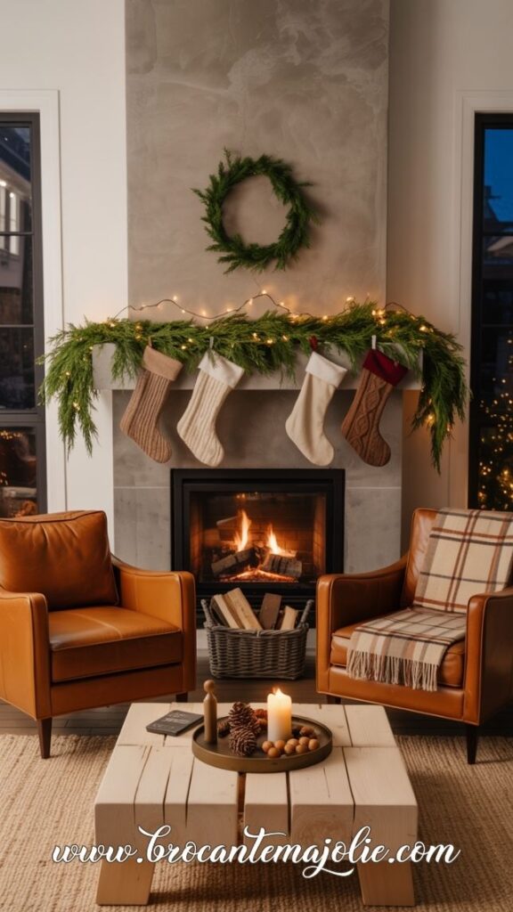 farmhouse christmas living room decor