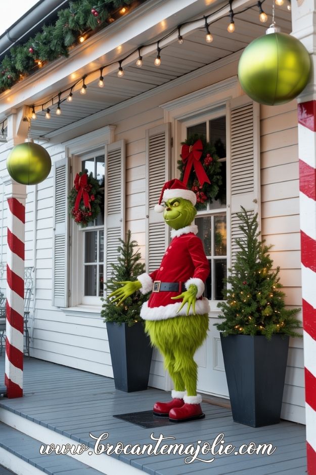 grinch decor christmas front porch
