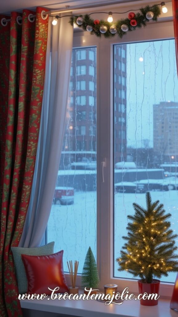 christmas living room curtains