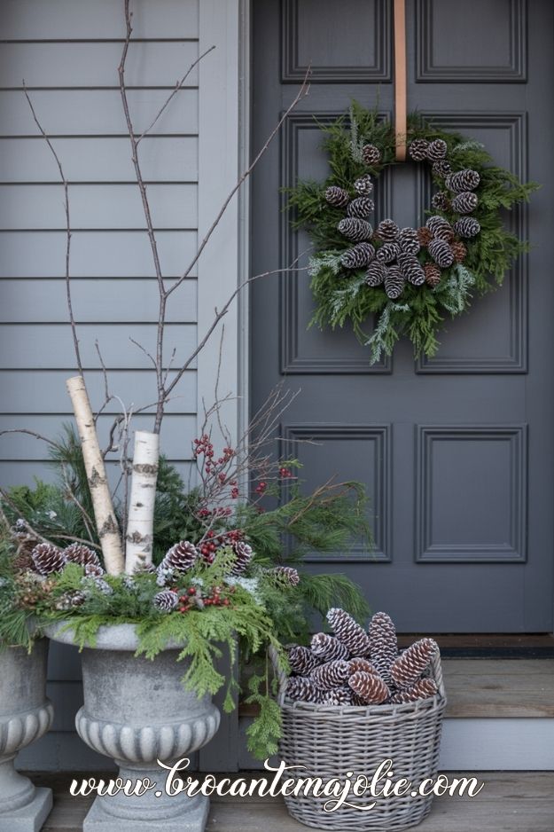 christmas planters front porch