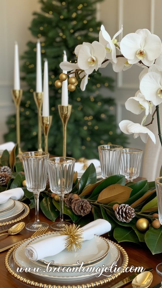 white and gold christmas decor ideas